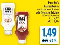 diska Papa Joe's Feinkostsauce oder Tomaten Ketchup Angebot