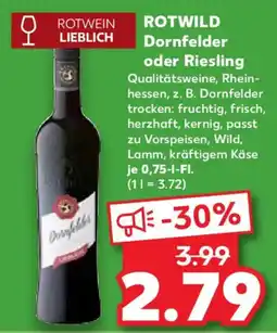 Kaufland ROTWILD Dornfelder oder Riesling Angebot
