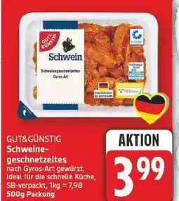 E-Center Gut & günstig schweinegeschnetzeltes gyros art Angebot