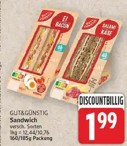 E-Center Gut&günstig ei bacon sandwich Angebot