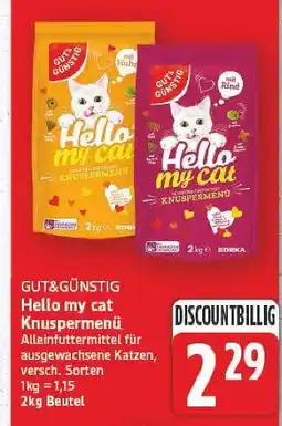 E-Center Gut&günstig hello my cat knuspermenü mit huhn Angebot