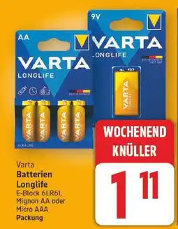 E-Center Varta batterien longlife e-block 6lr61 Angebot