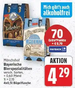 E-Center Mönchshof bayerische bierspezialitäten Angebot