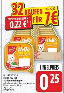 E-Center Gut&günstig hello my cat schlemmerhappen Angebot