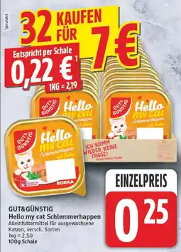 Edeka Gut&günstig hello my cat schlemmerhappen Angebot