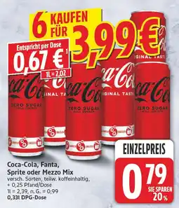 Edeka Coca-cola, fanta, sprite oder mezzo mix Angebot