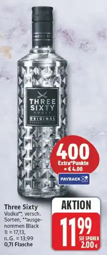 Edeka Three sixty vodka Angebot