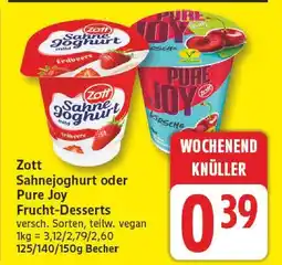 Edeka Zott sahnejoghurt erdbeere Angebot