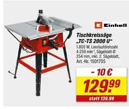toom Baumarkt Einhell tischkreissäge tc-ts 2000 u Angebot