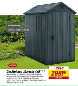 toom Baumarkt Keter gerätehaus darwin 4x6 Angebot