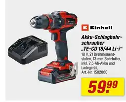toom Baumarkt Einhell akku-schlagbohrschrauber te-cd 18/44 li-i Angebot