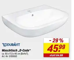 toom Baumarkt Duravit waschtisch 'd-code' Angebot