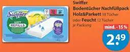 V Markt Swiffer bodentücher nachfüllpack holz&parkett Angebot