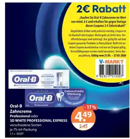 V Markt Oral-b zahncreme professional oder 3d white professional express Angebot