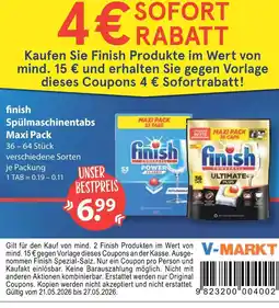V Markt Finish spülmaschinentabs maxi pack Angebot