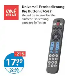 V Markt One for all universal-fernbedienung big button urc6821 Angebot