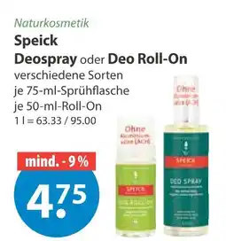 V Markt Speick deospray oder deo roll-on Angebot