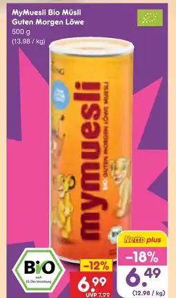 Netto Marken-Discount Mymuesli bio müsli guten morgen löwe Angebot