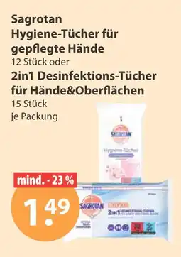 V Markt Sagrotan hygiene-tücher für gepflegte hände Angebot