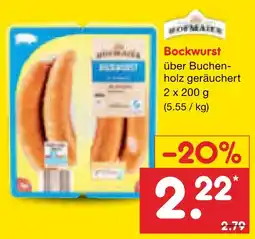 Netto Marken-Discount Hofmaier bockwurst Angebot