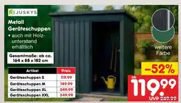 Netto Marken-Discount Juskys metall geräteschuppen s Angebot