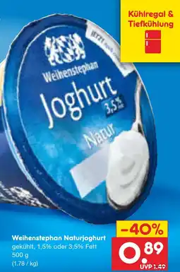 Netto Marken-Discount Weihenstephan naturjoghurt 1,5% oder 3,5% fett Angebot