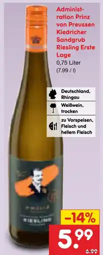 Netto Marken-Discount Administration prinz von preussen kiedricher sandgrub riesling erste lage Angebot