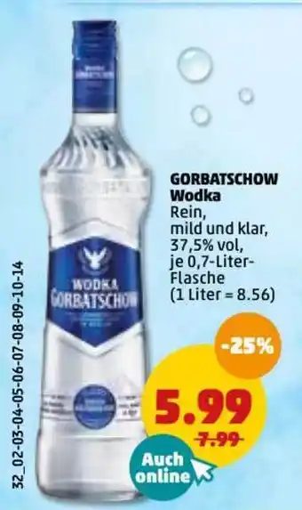 PENNY Gorbatschow Wodka 0,7L Angebot