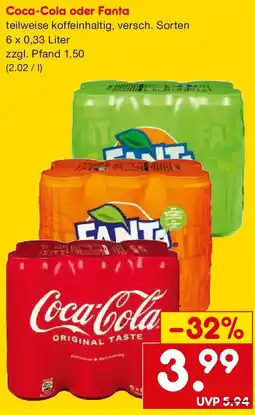 Netto Getränke Discount Coca-Cola oder Fanta Angebot