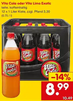Netto Getränke Discount Vita Cola oder Vita Limo Exotic Angebot