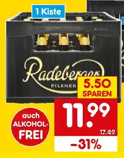 Netto Getränke Discount Radeberger Pilsner oder Alkoholfrei Angebot