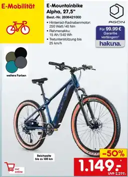 Netto Marken-Discount AGON E-Mountainbike Alpha, 27,5" Angebot