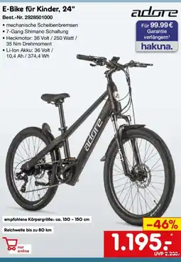 Netto Marken-Discount adore E-Bike für Kinder, 24" Angebot