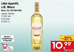 Netto Marken-Discount Lillet Aperitif, z.B. Blanc Angebot