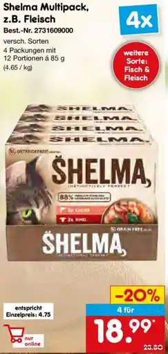 Netto Marken-Discount Shelma Multipack, z.B. Fleisch Angebot