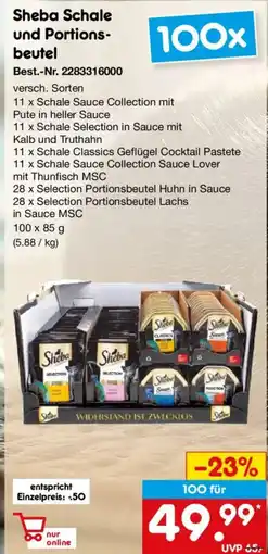 Netto Marken-Discount Sheba Schale und Portionsbeutel Angebot