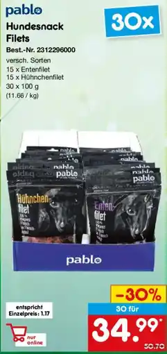 Netto Marken-Discount pablo Hundesnack Filets Angebot
