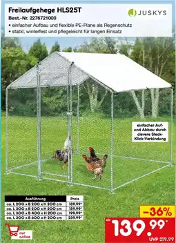 Netto Marken-Discount JUSKYS Freilaufgehege HLS25T Angebot