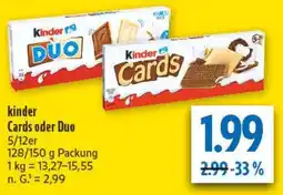 diska kinder Cards oder Duo Angebot