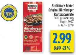 diska Schlütter's Echte! Original Nürnberger Rostbratwurste Angebot