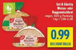 diska Gut & Günstig Weizen- oder Roggenmischbrot Angebot