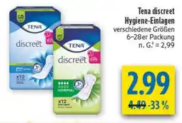 diska Tena discreet Hygiene-Einlagen Angebot