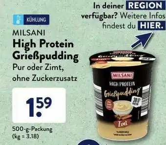 Aldi Süd High Protein Grießpudding Angebot