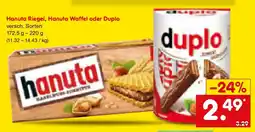 Netto Marken-Discount Hanuta Riegel, Hanuta Waffel oder Duplo Angebot