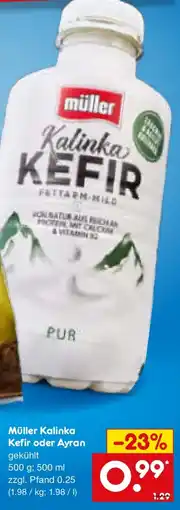 Netto Marken-Discount Müller Kalinka Kefir oder Ayran Angebot