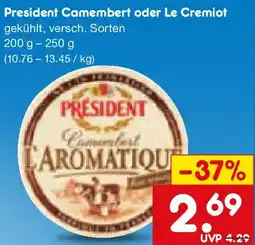 Netto Marken-Discount President Camembert oder Le Cremiot Angebot