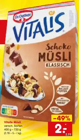 Netto Marken-Discount Vitalis Müsli Angebot