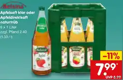 Netto Marken-Discount Belsina Apfelsaft klar oder Apfeldirektsaft naturtrüb Angebot