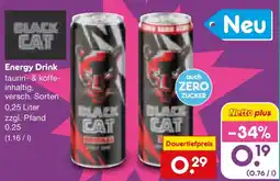 Netto Marken-Discount BLACK CAT Energy Drink Angebot