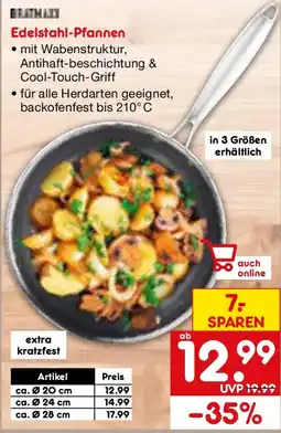 Netto Marken-Discount Edelstahl-Pfannen Angebot